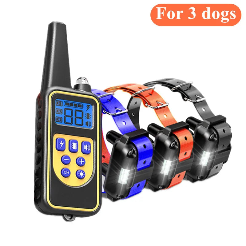 Electric Dog Training Collar Waterproof Dog Bark Collar Pet With Remote Control Rechargeable Anti Barking Device All Size Dogs