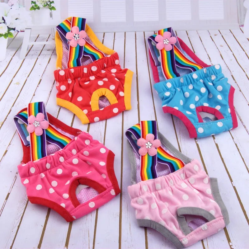 Dots Pet Dog Shorts Diaper Sanitary Physiological Pants Washable Female Short Panties For Pet Menstruation Underwear Briefs