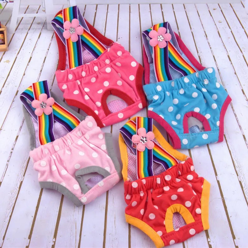 Dots Pet Dog Shorts Diaper Sanitary Physiological Pants Washable Female Short Panties For Pet Menstruation Underwear Briefs