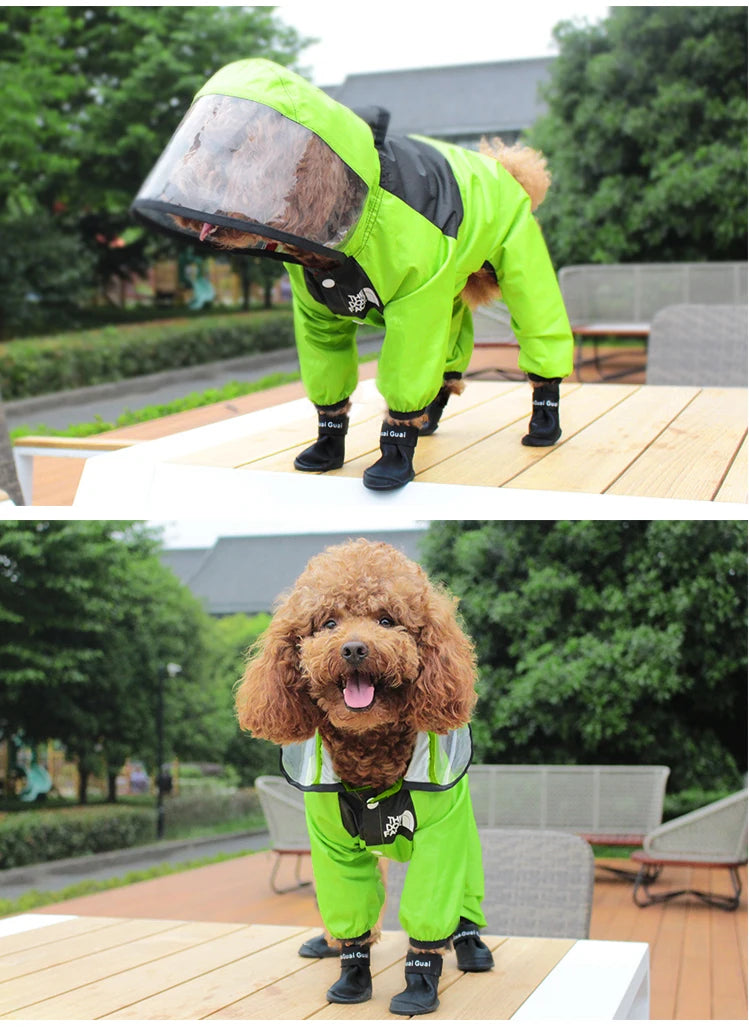 Pet Dog Raincoat The Dog Face Pet Clothes Jumpsuit Waterproof Dog Jacket Dogs Water Resistant Clothes for Dogs Pet Coat