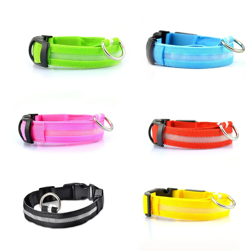 LED Dog Collar, Light Up Dog Collar Adjustable Super Bright Safety Light Glowing Collars for Dogs Night Safety