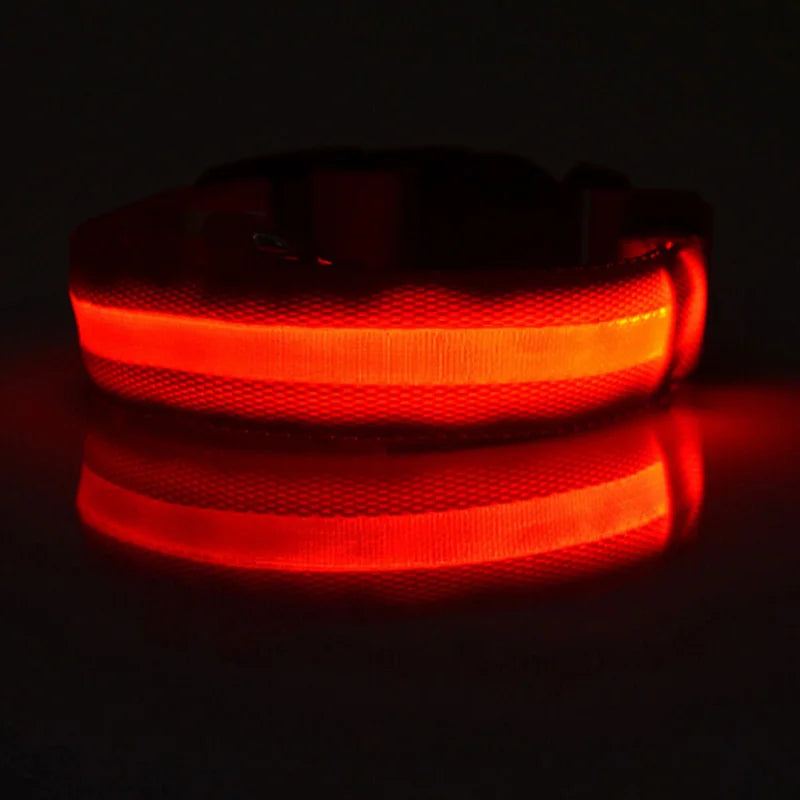 LED Dog Collar, Light Up Dog Collar Adjustable Super Bright Safety Light Glowing Collars for Dogs Night Safety