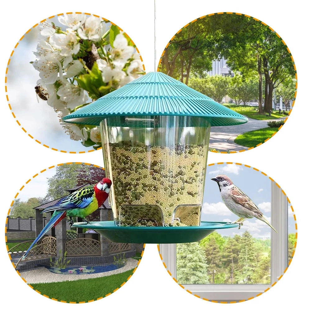 Bird Feeder Automatic Foot Feeding Tool Outdoor Bird Feeder Hanging Nut Feeding Multiple Hole Dispenser Holder Food Container