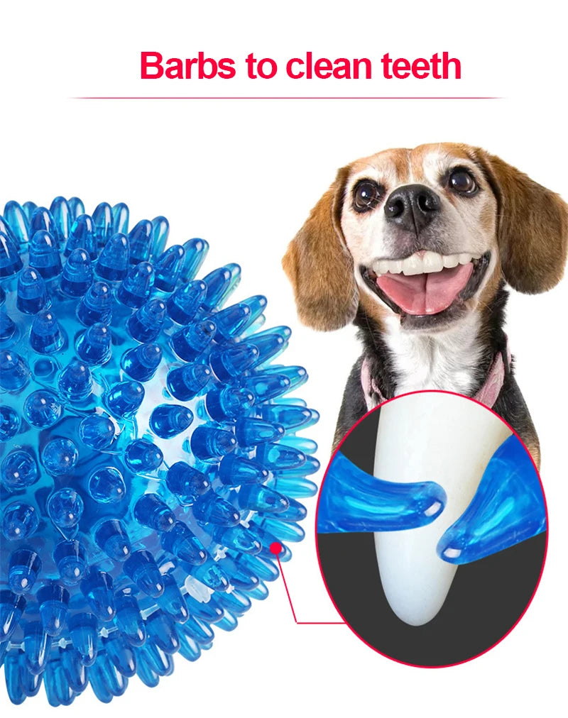 Pet Dog Toys Cat Puppy Sounding Toy Polka Squeaky Tooth Cleaning Ball TPR Training Pet Teeth Chewing Toy Thorn Balls Accessories