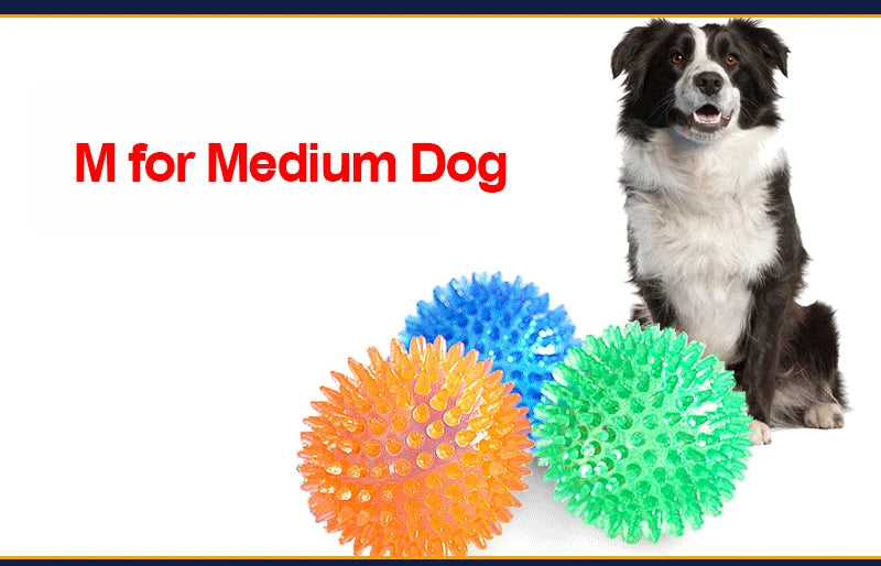 Pet Dog Toys Cat Puppy Sounding Toy Polka Squeaky Tooth Cleaning Ball TPR Training Pet Teeth Chewing Toy Thorn Balls Accessories