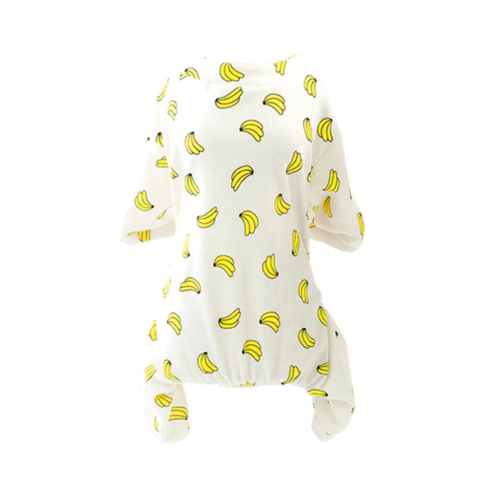 100% Cotton Sweet Donut Dog Pajamas Cat Clothes Pet Onesies Dogs PJS Doggie Jammies Puppy Small Dog Four-Legged Jumpsuit Rompers