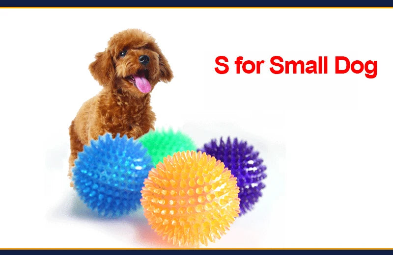 Pet Dog Toys Cat Puppy Sounding Toy Polka Squeaky Tooth Cleaning Ball TPR Training Pet Teeth Chewing Toy Thorn Balls Accessories