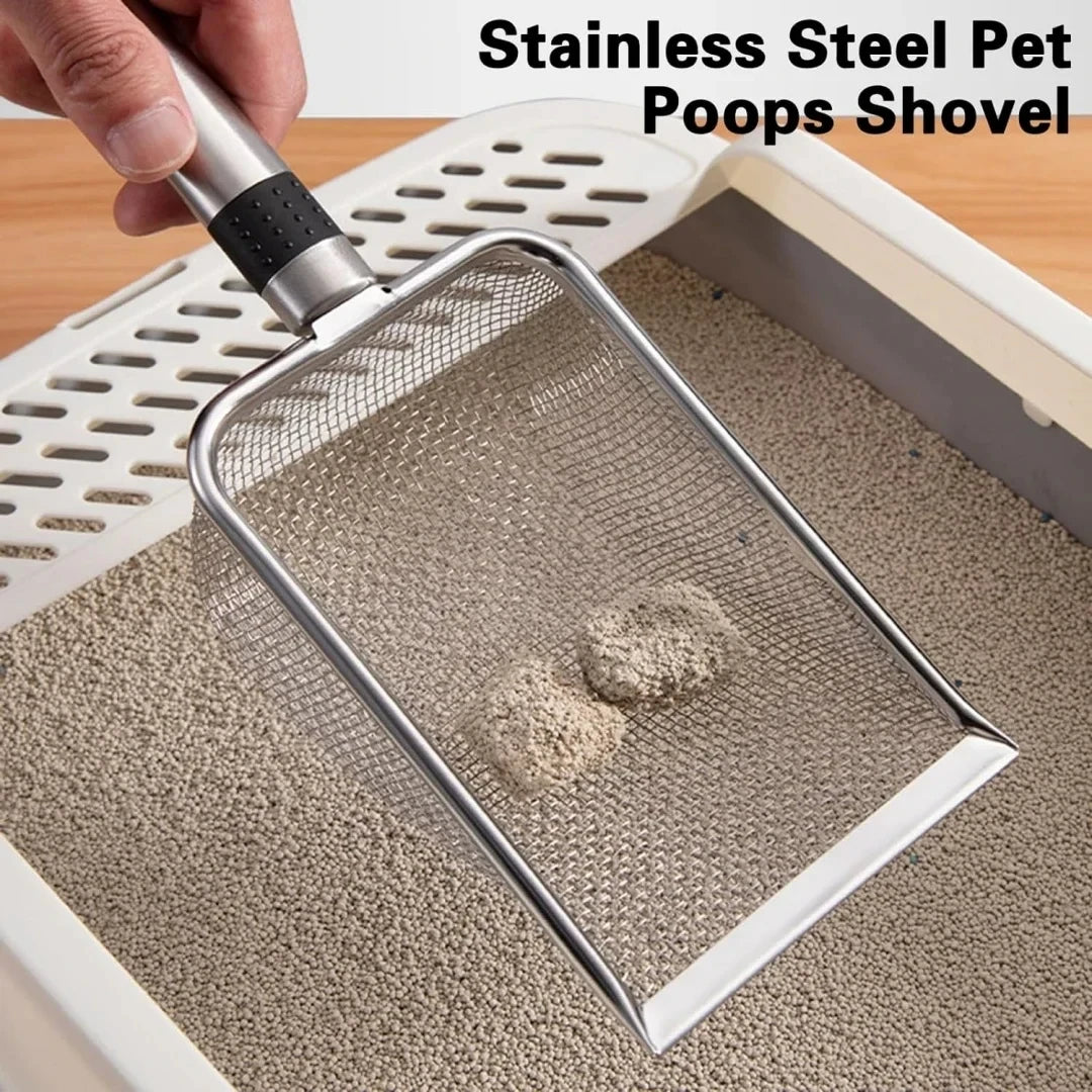 Stainless Steel Cat Litter Scoop – Durable, Easy Clean, Ergonomic Handle, Rust-Resistant, Ideal for Quick Waste Removal