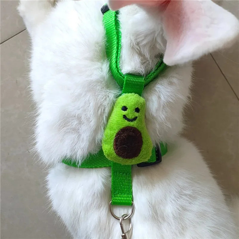 Rabbit Harness and Leash Set Adjustable for Small Animals Ferrets Piggies Hedgehogs Outdoor Walking Cute Decorations