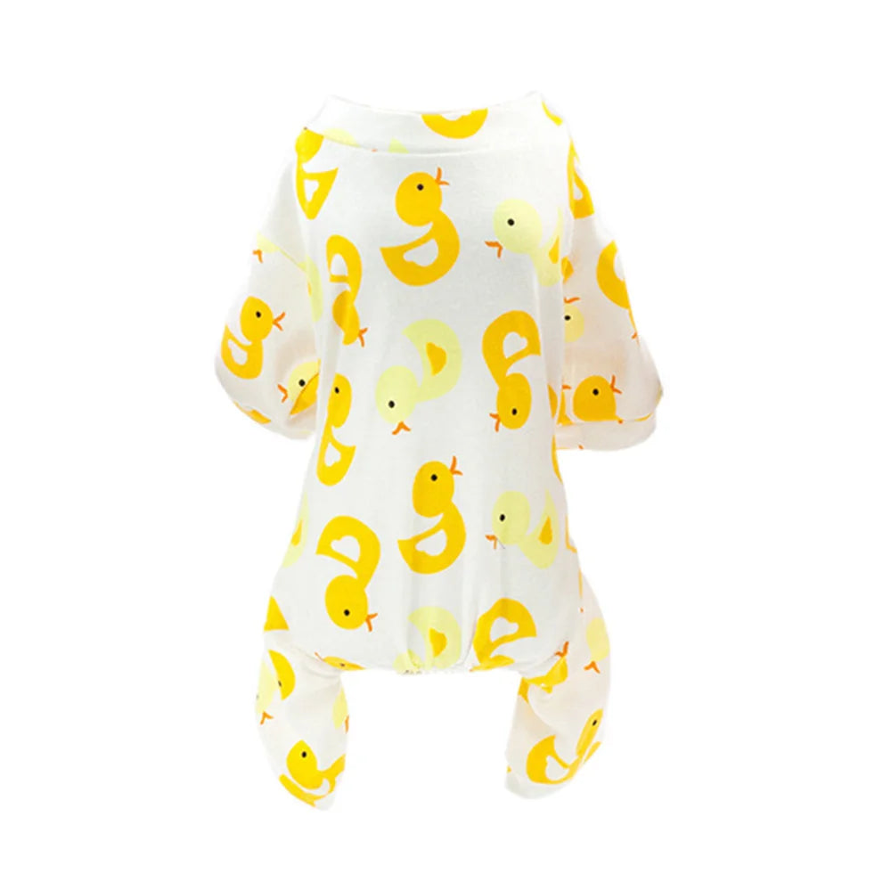 100% Cotton Sweet Donut Dog Pajamas Cat Clothes Pet Onesies Dogs PJS Doggie Jammies Puppy Small Dog Four-Legged Jumpsuit Rompers