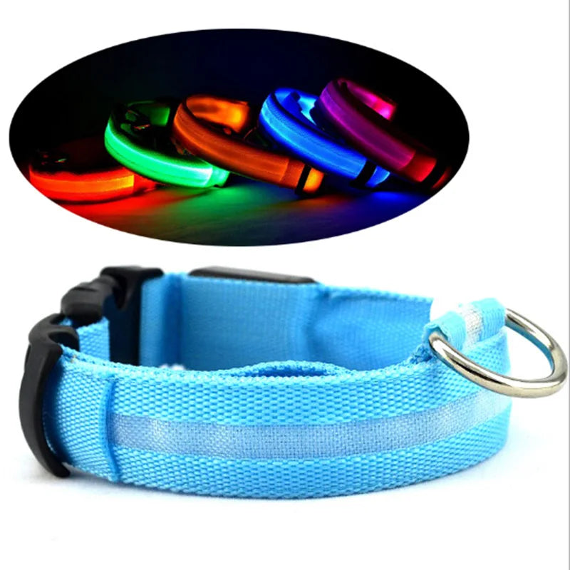 LED Dog Collar, Light Up Dog Collar Adjustable Super Bright Safety Light Glowing Collars for Dogs Night Safety