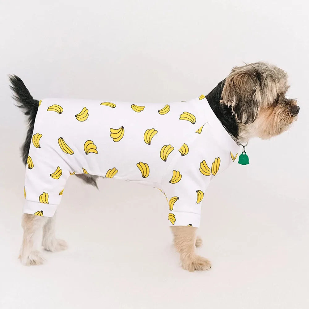 100% Cotton Sweet Donut Dog Pajamas Cat Clothes Pet Onesies Dogs PJS Doggie Jammies Puppy Small Dog Four-Legged Jumpsuit Rompers