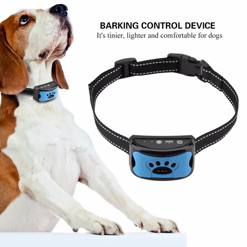 Pet Dog Anti Barking Device USB Electric Ultrasonic Dogs Training Collar Dog Stop Barking Vibration Anti Bark Collar wholesale