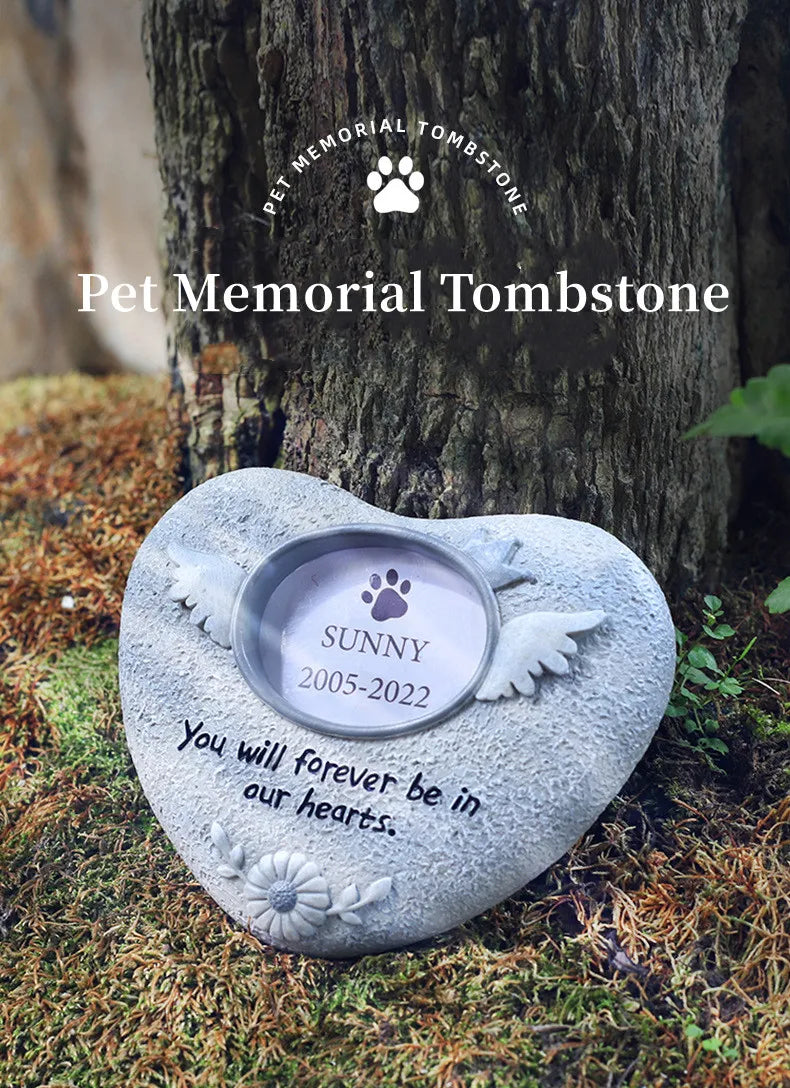 Pet Dog Tombstone Creative Resin Simulation Memorial Stone Cat Tombstone Small Animal Sacrifice Monument Handicraft Ornaments