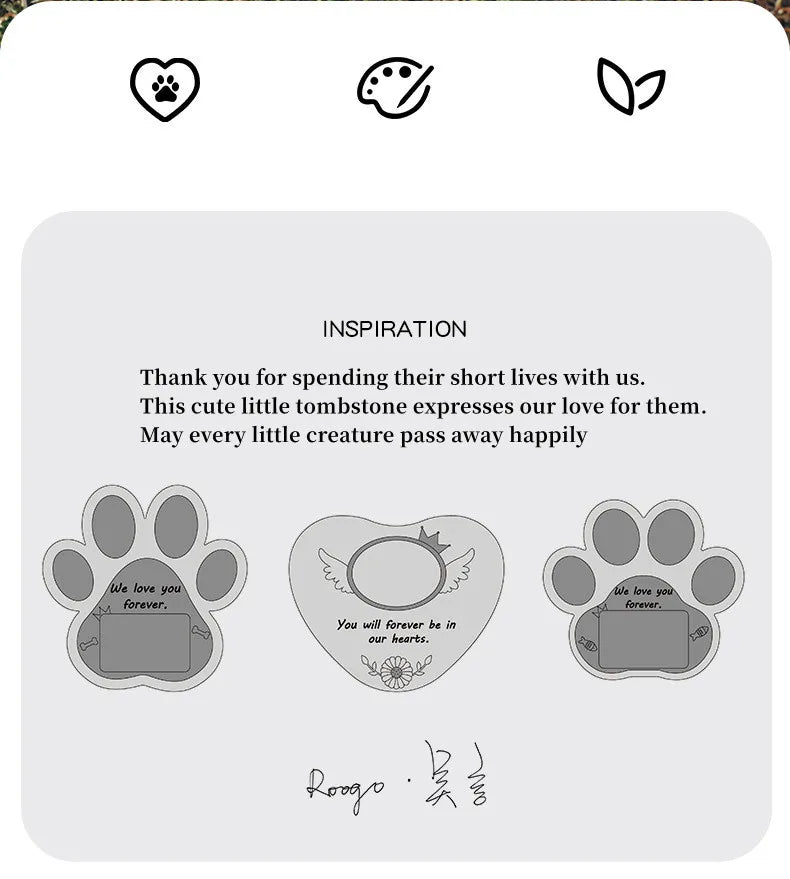 Pet Dog Tombstone Creative Resin Simulation Memorial Stone Cat Tombstone Small Animal Sacrifice Monument Handicraft Ornaments