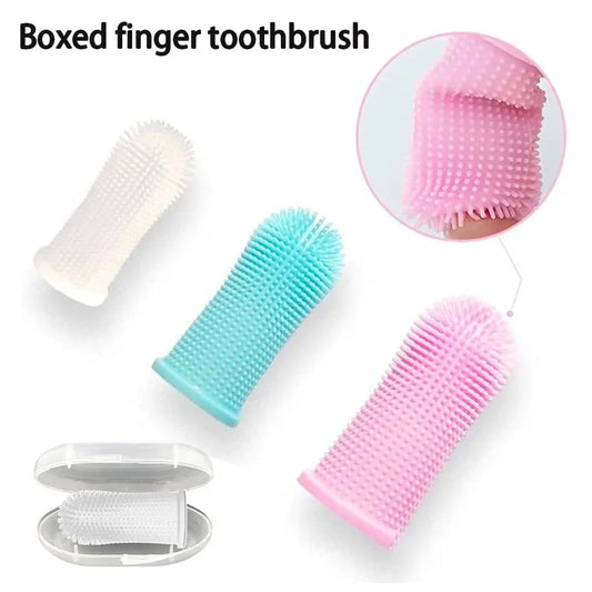 Pet Finger Toothbrush Cleaning Products for Cats and DogsOral Cleaning ToothbrushesSilicone Bristles